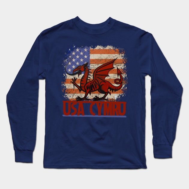 Welsh American, American Welsh Long Sleeve T-Shirt by Teessential